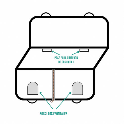Funda de Asiento *Wavy lines Verde y Rosa*